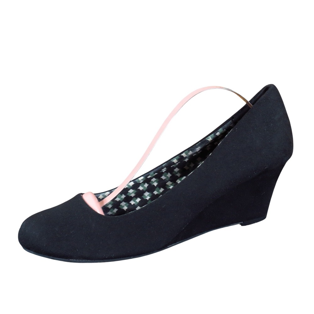 Dexter Flex Comfort Womens Wedge Pump Size 8 Professional Dress Black Suede